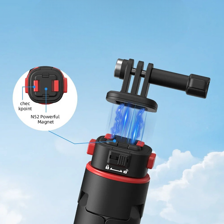 Chân đứng Tripod Flymile FLY018_2 ngàm kết nối nam châm từ tính nhanh gậy kéo dài 163cm
