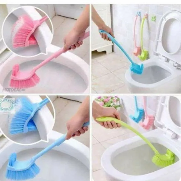 Cây cọ bồn cầu 2 đầu đa năng làm sạch nhà vệ sinh - Hồng