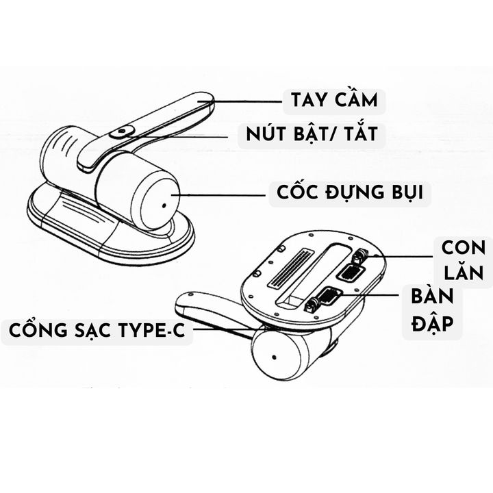 Máy hút bụi giường nệm có tia UV