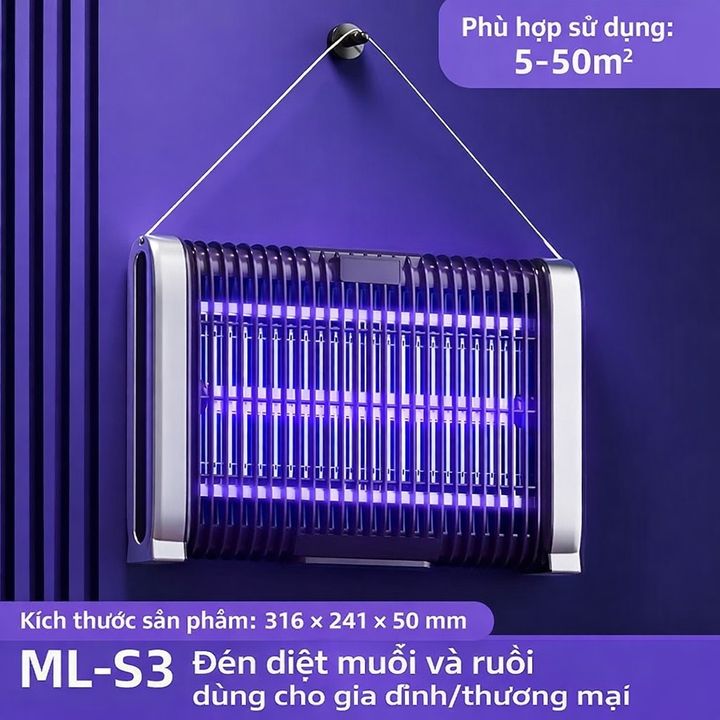 Đèn treo tường thu hút muỗi và côn trùng