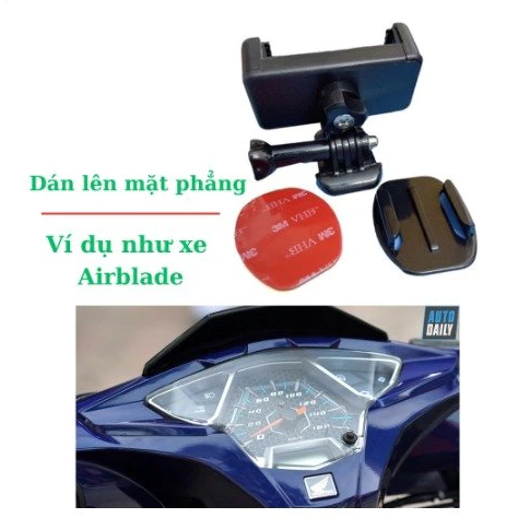 Kẹp giữ điện thoại gắn taplo xe máy tháo lắp nhanh kèm keo 3M