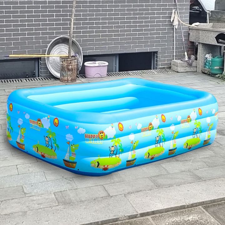 Combo bể bơi 3 tầng cho bé và bơm đạp chân