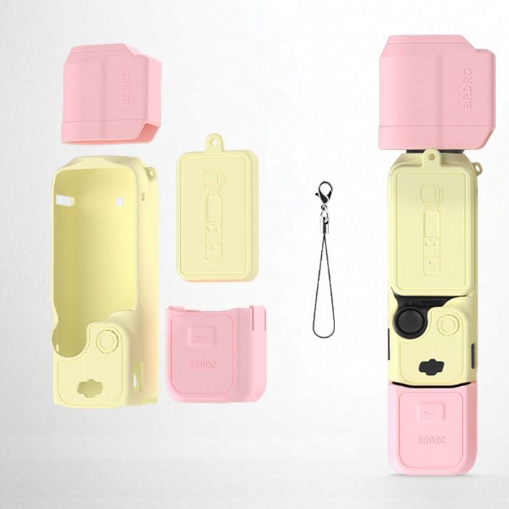 Bộ vỏ silicon bảo vệ DJI Osmo Pocket 3 màu hồng mix vàng pastel