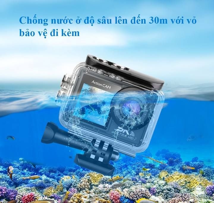 Camera hành động  ZAGIN C6S 5K-M40 chống rung điện tử EIS, 2 màn hình