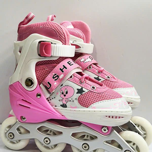 Bộ giày patin trẻ em 902 cỡ M (35-38) - màu hồng