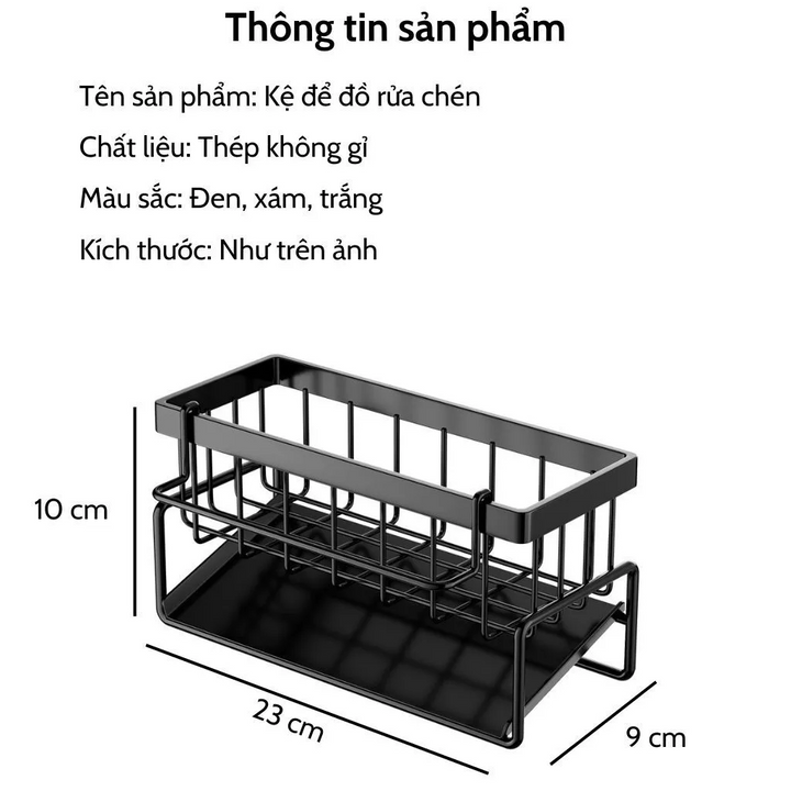 Kệ để đồ rửa chén inox chống gỉ tiện lợi cho nhà bếp