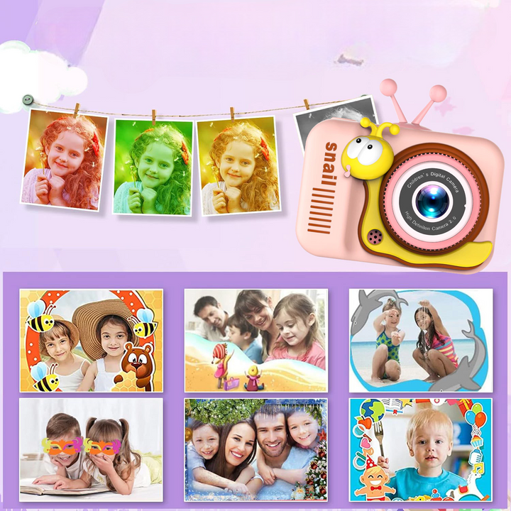 Máy ảnh trẻ em 2 camera hình ốc sên đa chức năng