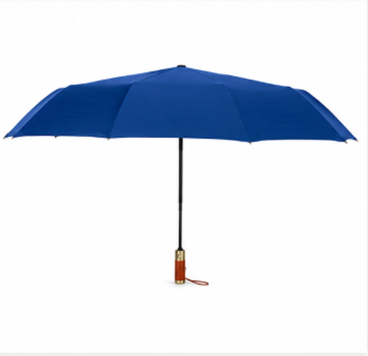 Dù Ô Tự Động Dày Dặn Cao Cấp 10 Nan 3 Thanh Dọc Gấp Gọn Đường Kính 105 cm - Xanh