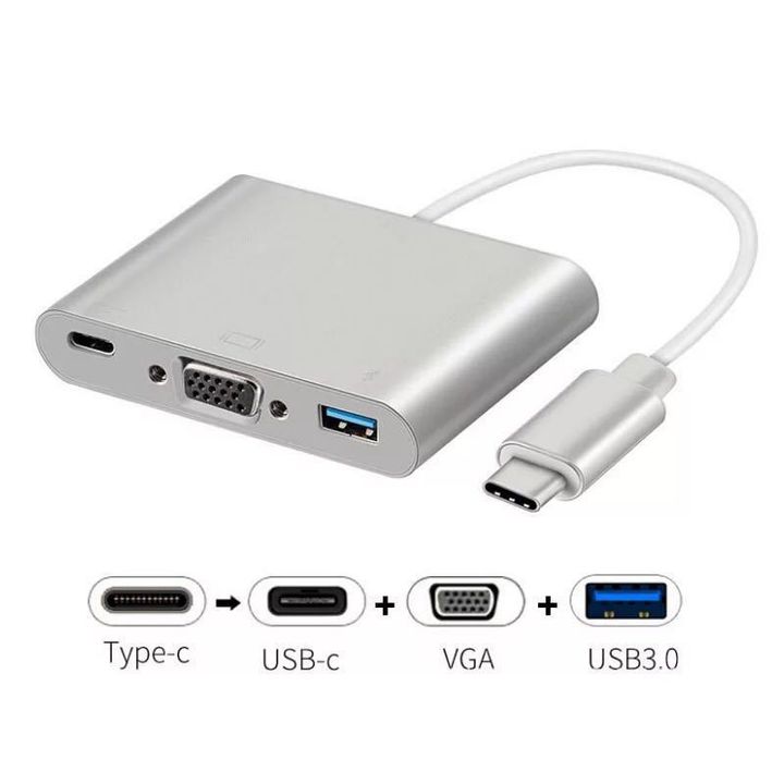 Cáp chuyển đổi Type - C ra các đầu USB 3.0, VGA và Type - C