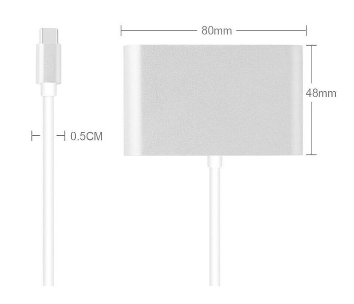 Cáp chuyển đổi Type - C ra các đầu USB 3.0, VGA và Type - C