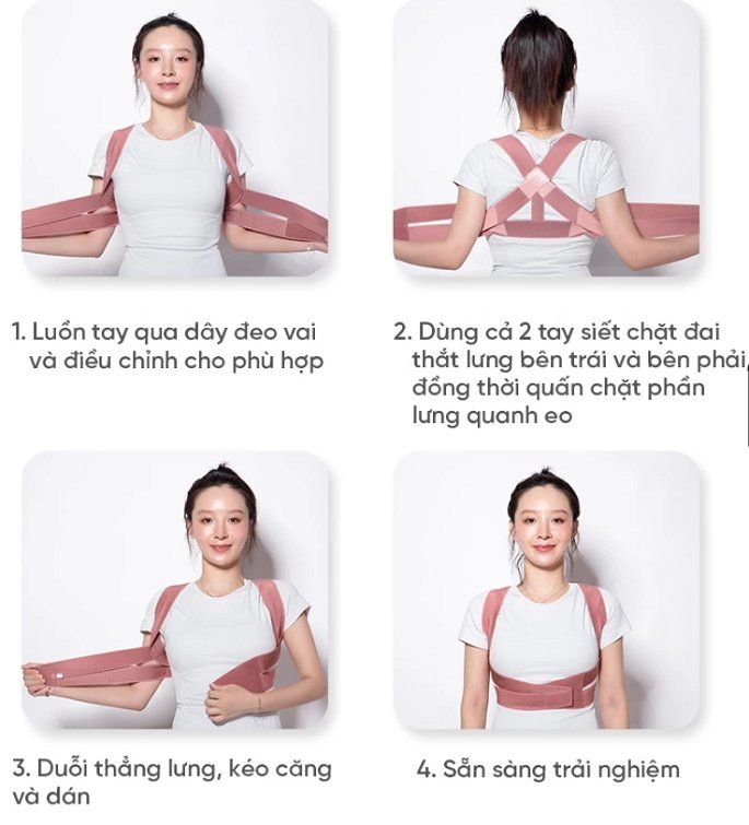 Đai bảo vệ vòng 1 chống gù lưng giúp định hình cột sống khi tập Gym Yoga Size L