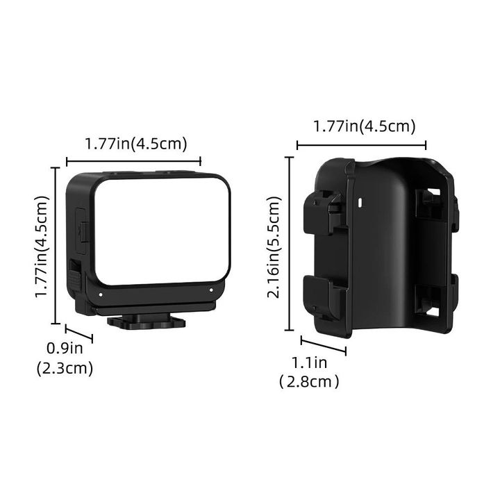 Đèn LED Mini trợ sáng Flymile kèm đế chuyển mở rộng cho DJI Pocket 3, DJI Osmo Action (1 bộ)