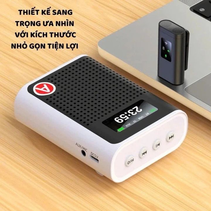 Bộ micro trợ giảng không dây S69 có Bluetooth cài áo kèm loa khuếch đại âm thanh chống hú