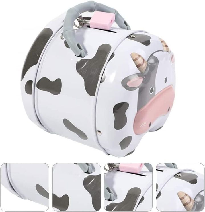 Két sắt mini hình con bò sữa dễ thương cho bé - Màu trắng