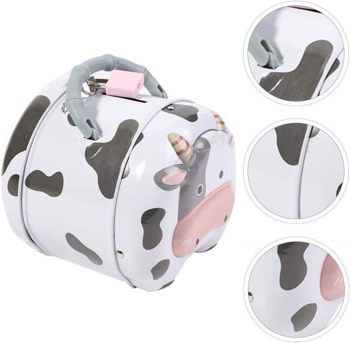 Két sắt mini hình con bò sữa dễ thương cho bé - Màu trắng