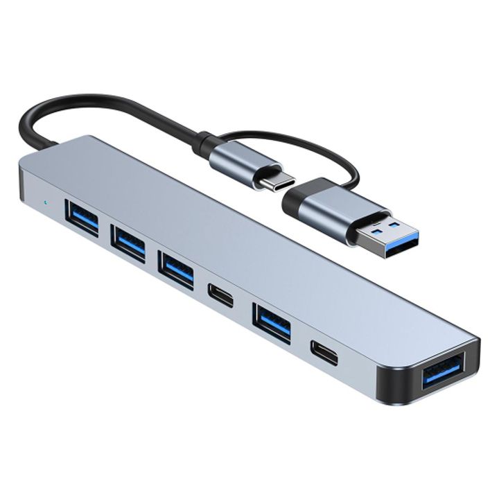 Hub chuyển USB/Type - C ra 5 cổng USB + 2 cổng Type - C
