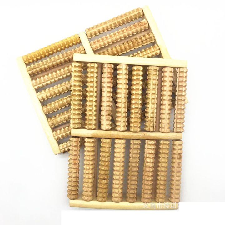 Dụng cụ massage bàn chân loại 2 hàng 8 dòng bằng gỗ loại rẻ