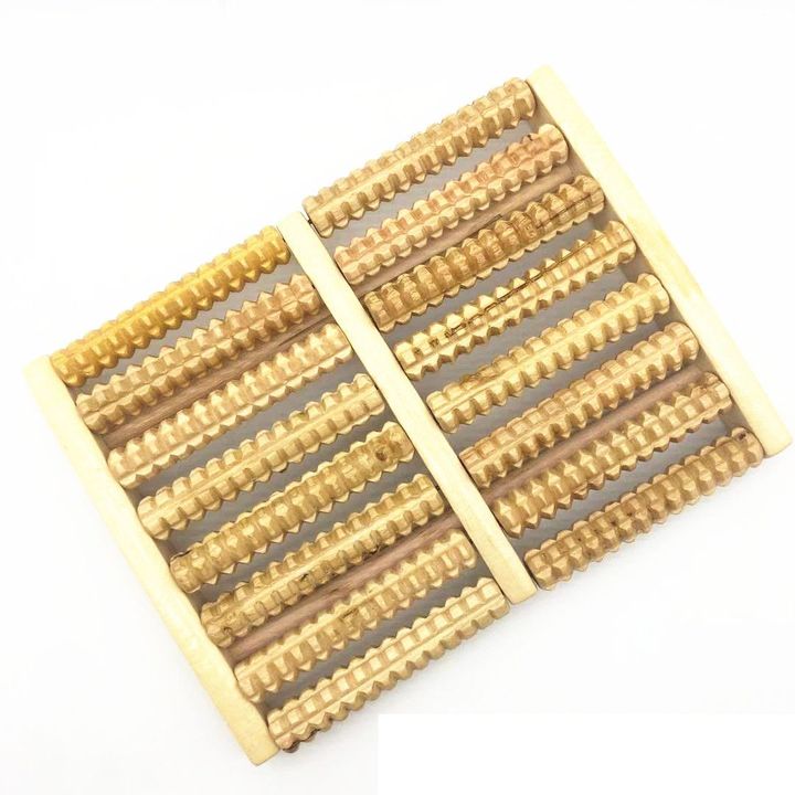 Dụng cụ massage bàn chân loại 2 hàng 8 dòng bằng gỗ loại rẻ