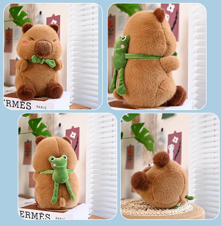 Gấu bông Capybara ôm ếch dễ thương size 35cm