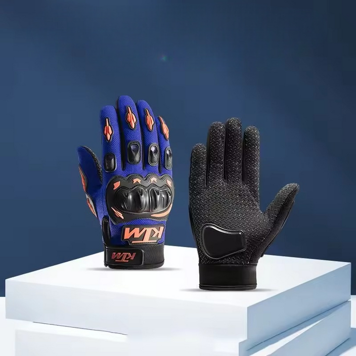 Găng tay KTM dài ngón có gù nhựa - Xanh