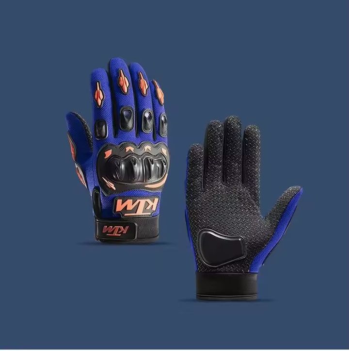 Găng tay KTM dài ngón có gù nhựa - Xanh