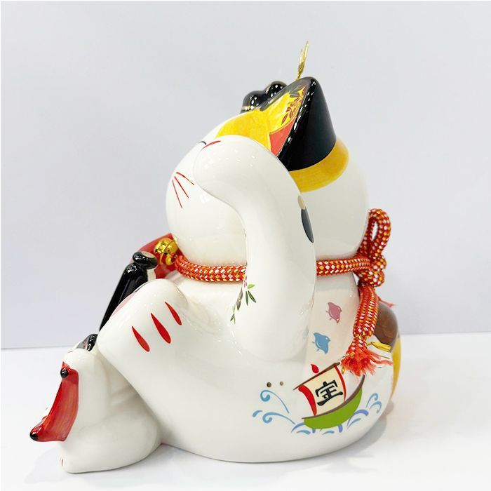 Mèo sứ thần tài kích thước 9in không vẫy tay