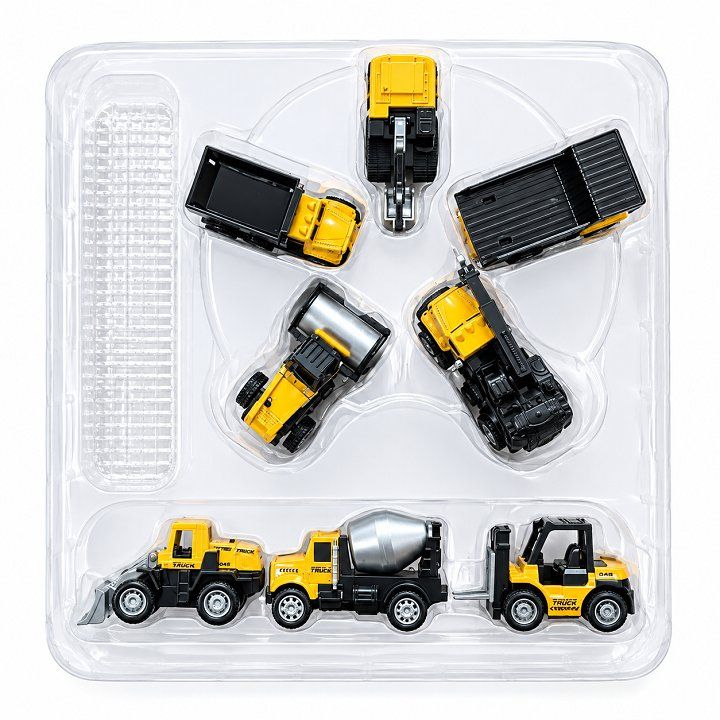 Bộ đồ chơi 8 xe mô hình xây dựng cao cấp chất liệu bằng hợp kim tỉ lệ 1:50