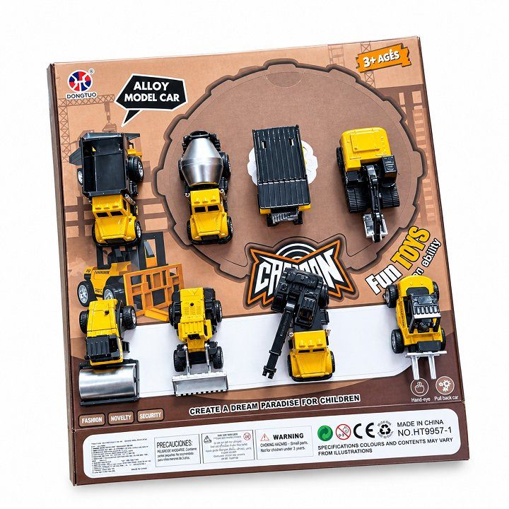 Bộ đồ chơi 8 xe mô hình xây dựng cao cấp chất liệu bằng hợp kim tỉ lệ 1:50