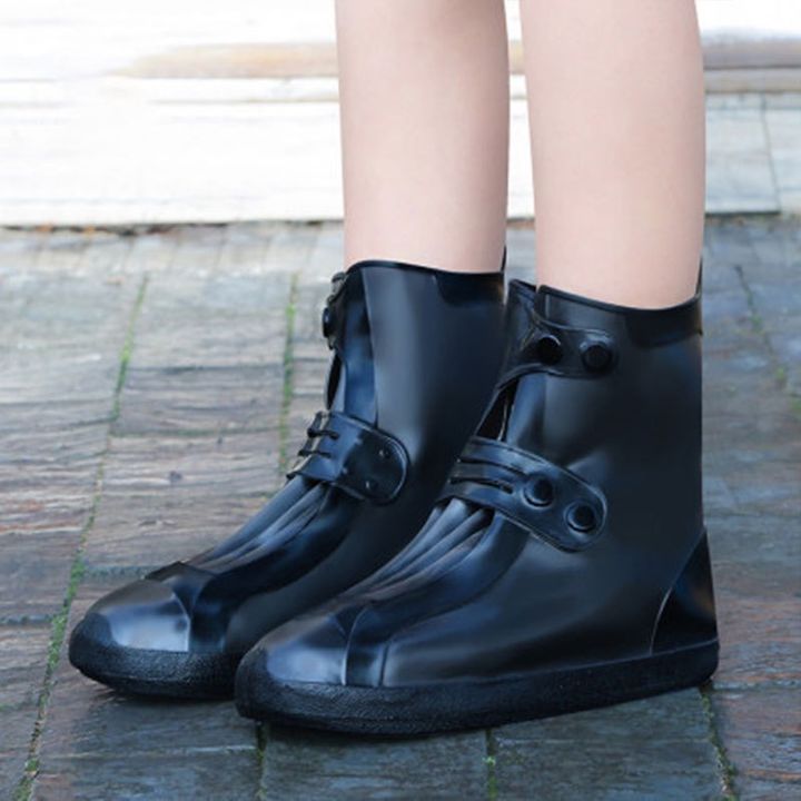 Bọc giày đi mưa silicone chống nước ống vừa 21cm siêu dày chống trượt Size L (38-39)