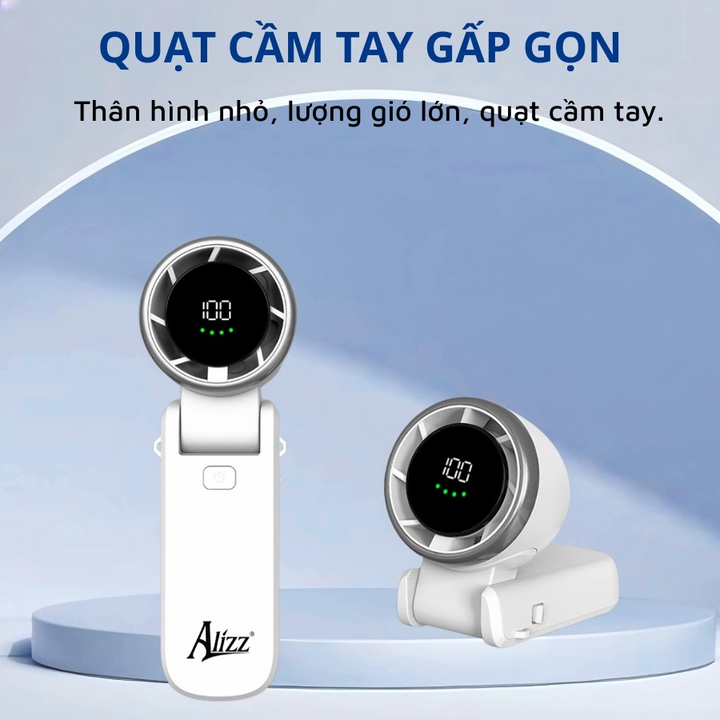 Quạt cầm tay ALIZZ AL-14056 màn hình kỹ thuật