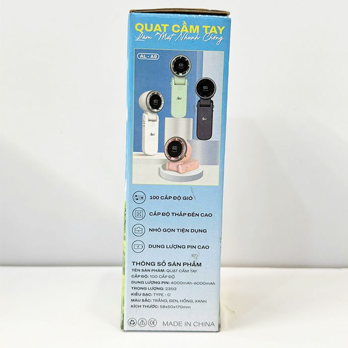 Quạt cầm tay ALIZZ AL-14056 màn hình kỹ thuật