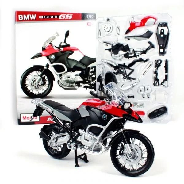 Mô hình lắp ráp xe mô tô BMW R1200GS tỷ lệ 1:12 Maisto