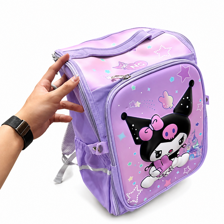 Balo 3D hình Kuromi đệm vai mềm chống thấm nước cho bé gái tiêu học SP1280201