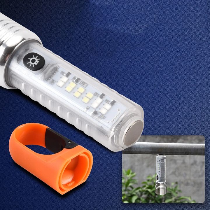 Đèn pin cầm tay đa năng, có móc để treo và sạc usb