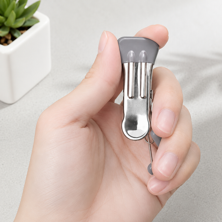 Móc treo quần áo, tất vớ 10 kẹp có khoá chống gió - chắc chắn, siêu bền - Xám