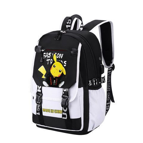 Balo đi học cho bé dễ thương hình pikachu - màu trắng