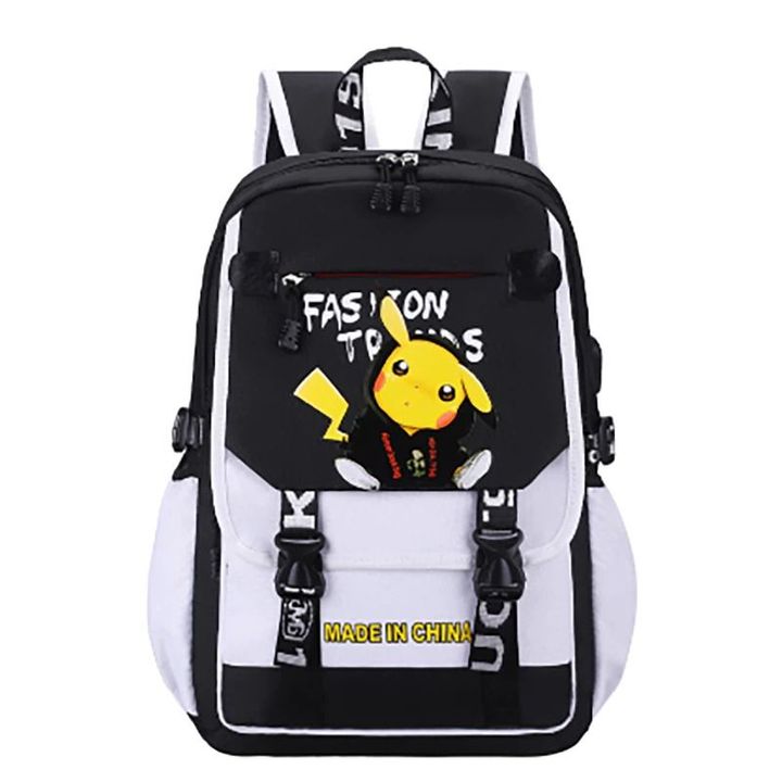 Balo đi học cho bé dễ thương hình pikachu - màu trắng