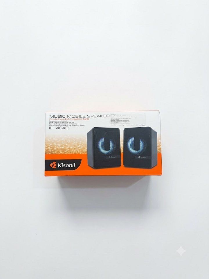 Loa Vi Tính, máy tính để bàn Led 7 Màu 2.0 Kisonli L-4040