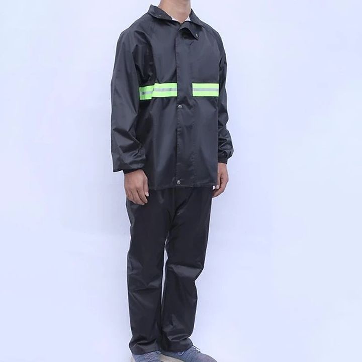Bộ quần áo mưa vải dù Size XL (148-165cm) có phản quang sọc xanh