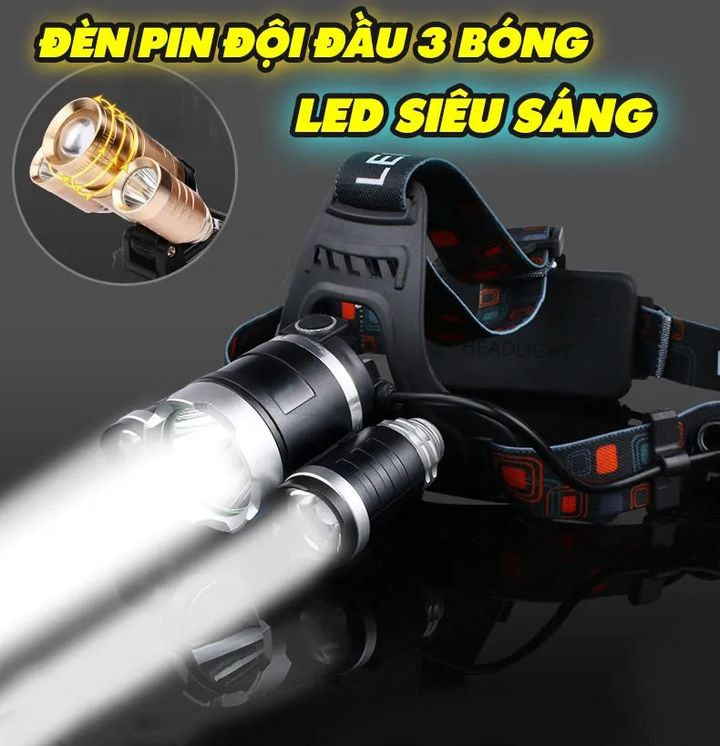 Đèn đội đầu 3 bóng siêu sáng