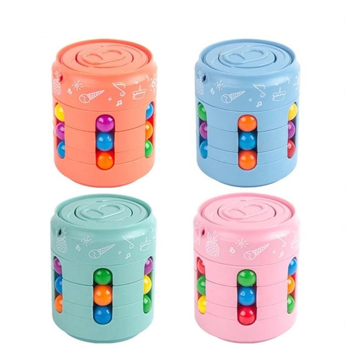 Đồ chơi trí tuệ sáng tạo Rubik biến thể hạt đậu hình lon nước Magic Bean Rubik Spinner xoay 360 độ