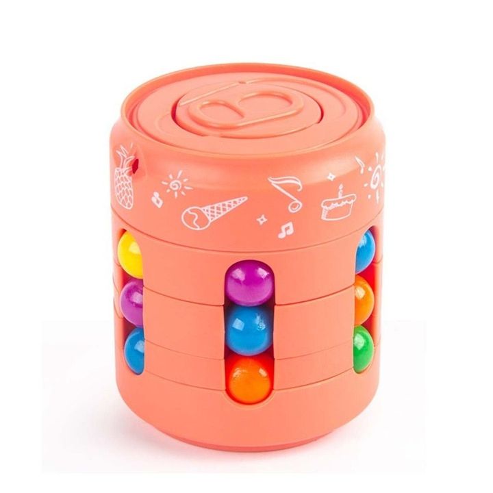 Đồ chơi trí tuệ sáng tạo Rubik biến thể hạt đậu hình lon nước Magic Bean Rubik Spinner xoay 360 độ