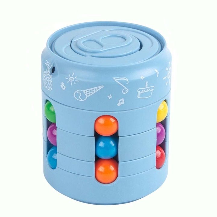 Đồ chơi trí tuệ sáng tạo Rubik biến thể hạt đậu hình lon nước Magic Bean Rubik Spinner xoay 360 độ