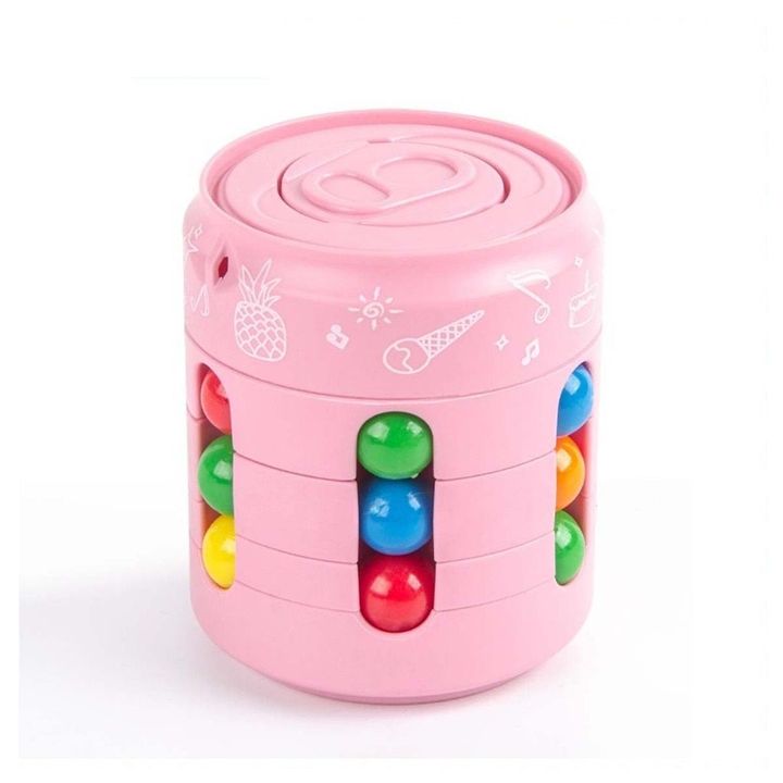 Đồ chơi trí tuệ sáng tạo Rubik biến thể hạt đậu hình lon nước Magic Bean Rubik Spinner xoay 360 độ