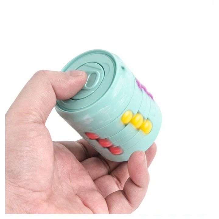 Đồ chơi trí tuệ sáng tạo Rubik biến thể hạt đậu hình lon nước Magic Bean Rubik Spinner xoay 360 độ