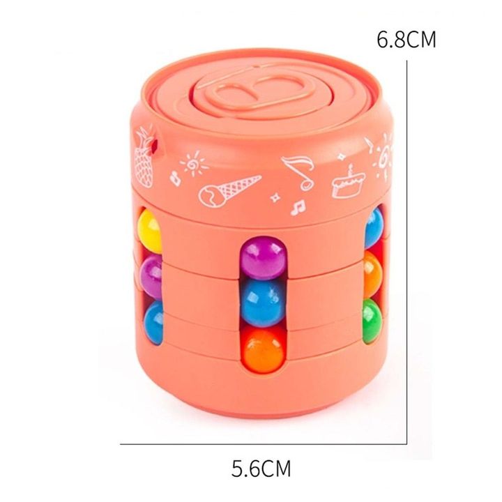 Đồ chơi trí tuệ sáng tạo Rubik biến thể hạt đậu hình lon nước Magic Bean Rubik Spinner xoay 360 độ