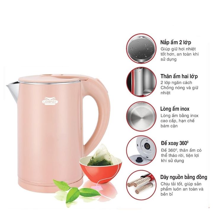 Ấm đun nước siêu tốc Ladomax HA-816