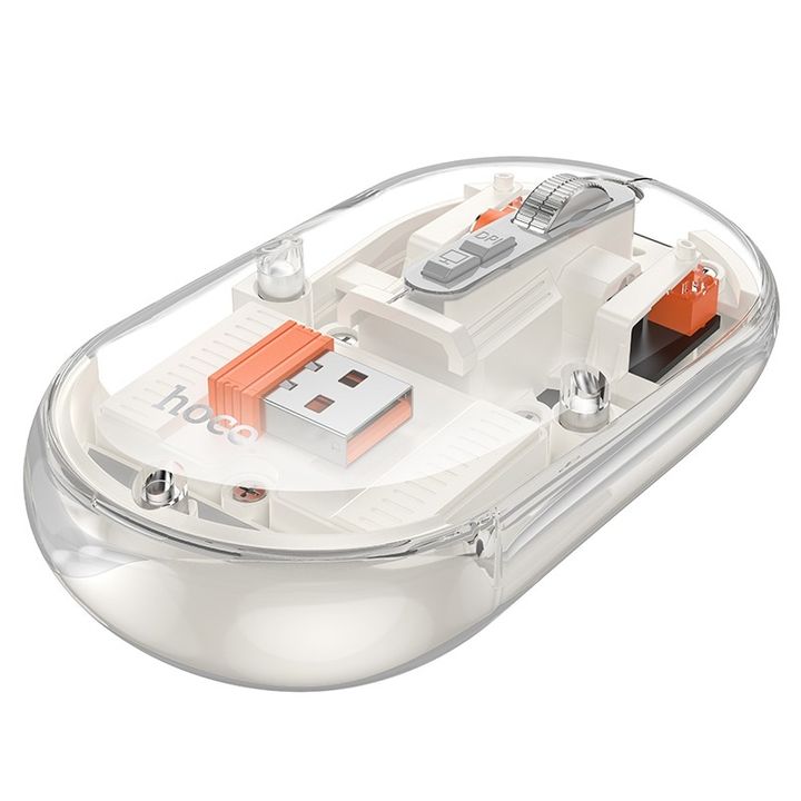 Chuột máy tính không dây Hoco GM35 (Trong Suốt) dùng pin kết nối Bluetooth