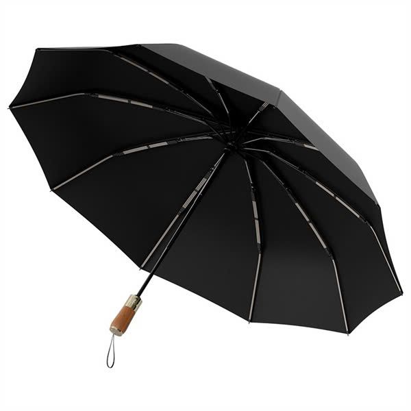 Dù ô tự động dày dặn cao cấp 10 nan 3 thanh dọc gấp gọn đường kính 105 cm - màu đen