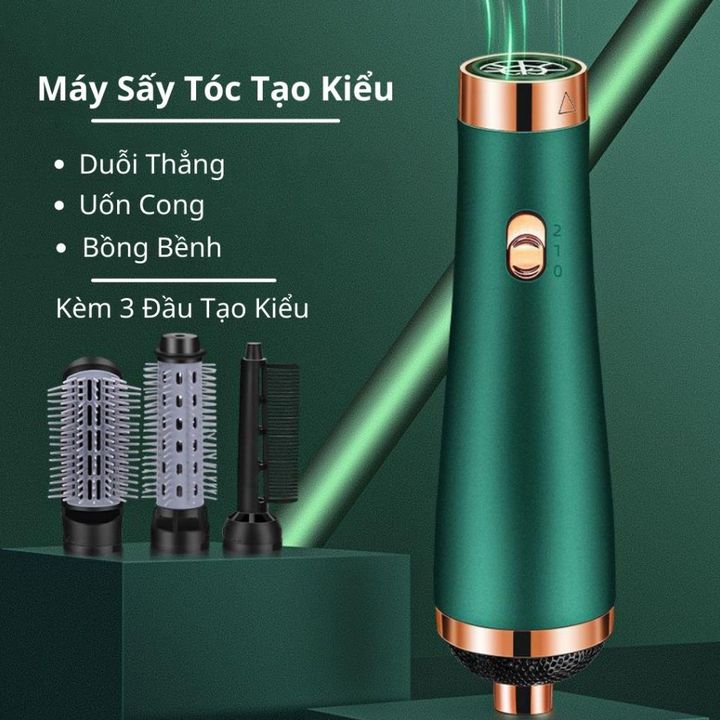 Máy sấy tóc nóng lạnh kèm 3 đầu uốn, Công suất 1200W